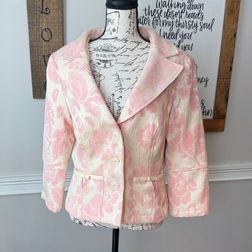 Rampage Vintage Pink Floral Women's Blazer